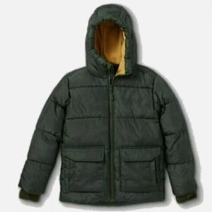Green Hooded Puffer Jacket